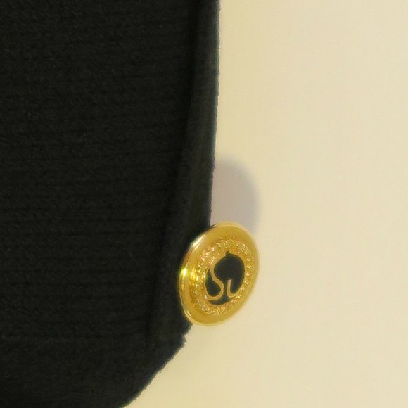 Vintage ST. JOHN SEPARATES Black Santana Knit Gold Button Cardigan Size P - Picture 6 of 9